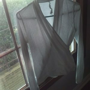 Heathered white lululemon wrap top